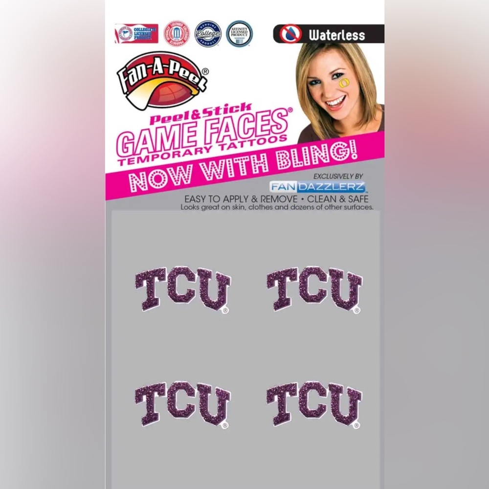 Fan-A-Peel TCU Waterless Peel & Stick Temporary Glitter Tattoos (36 tattoos)